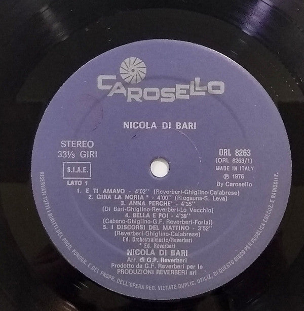 Nicola Di Bari : Nicola Di Bari (LP, Album, RE)