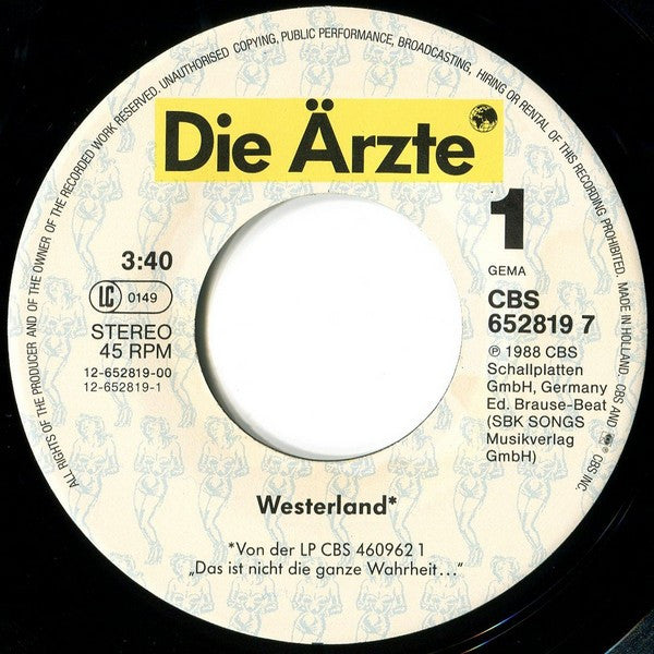 Die Ärzte : Westerland (7", Single)