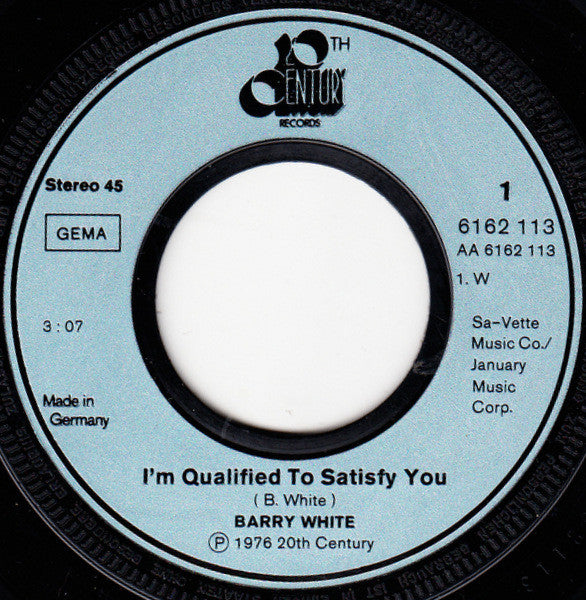 Barry White : I'm Qualified To Satisfy You (7", Single)