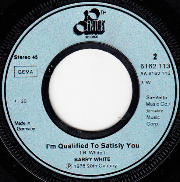 Barry White : I'm Qualified To Satisfy You (7", Single)