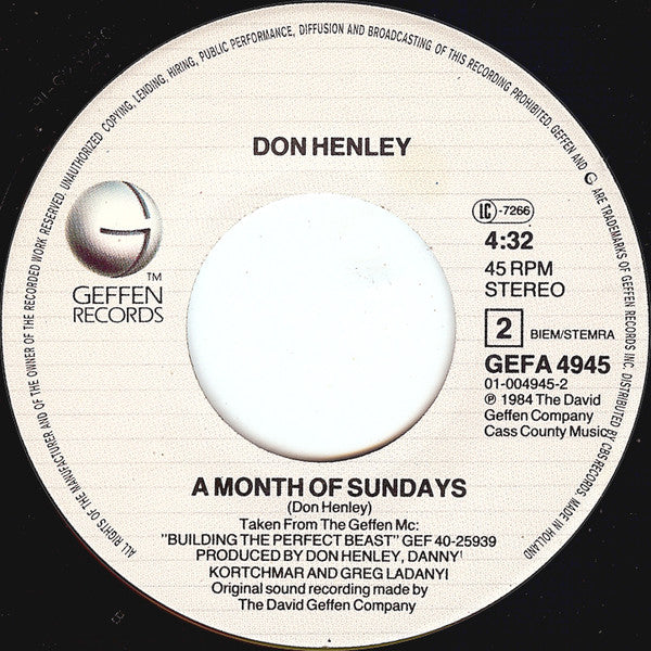 Don Henley : The Boys Of Summer (7", Single)