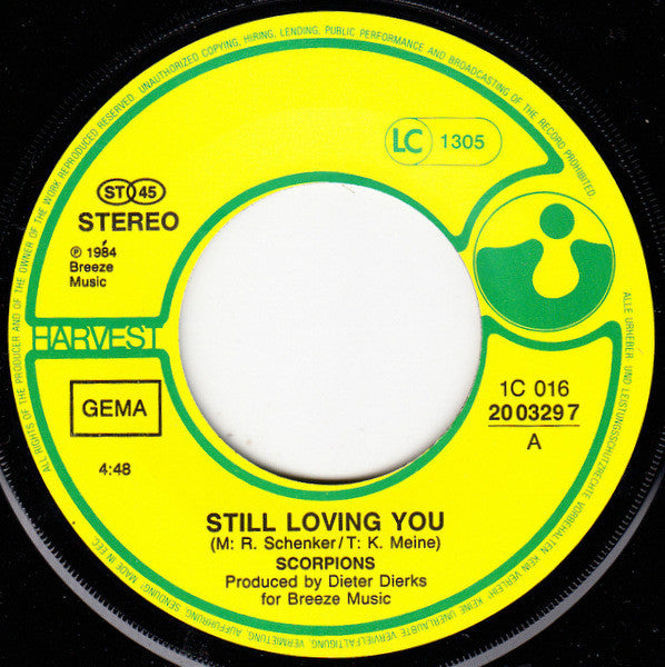 Scorpions : Still Loving You (7", Single)