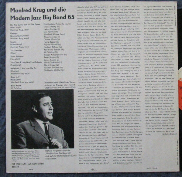 Manfred Krug, Modern Jazz Big Band 65 : Manfred Krug Und Die Modern Jazz Big Band 65 (LP, Mono, RP)