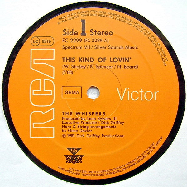 The Whispers : This Kind Of Lovin' (12")