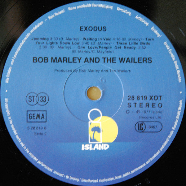 Bob Marley & The Wailers : Exodus (LP, Album, RP)