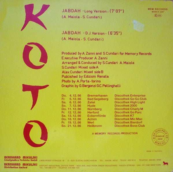 Koto : Jabdah (12", Maxi)