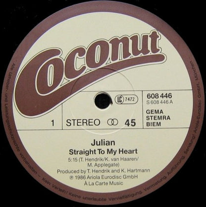 Julian (8) : Straight To My Heart (12", Maxi)