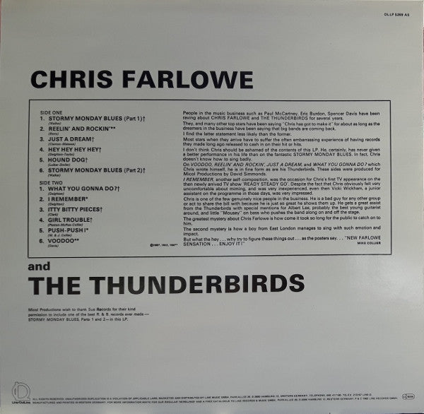 Chris Farlowe & The Thunderbirds : Chris Farlowe And The Thunderbirds (LP, Album, Mono, RE)