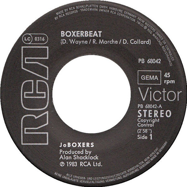 JoBoxers : Boxerbeat (7", Single)