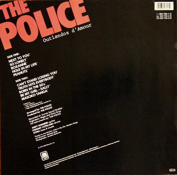 The Police : Outlandos D'Amour (LP, Album, RE, RP)