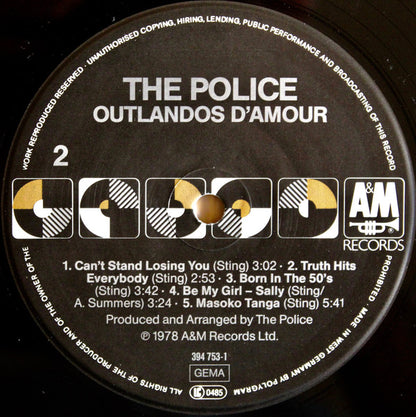 The Police : Outlandos D'Amour (LP, Album, RE, RP)