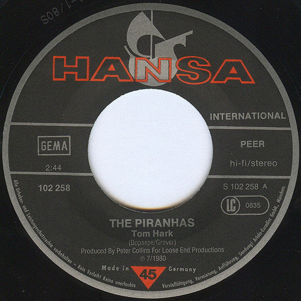 The Piranhas : Tom Hark (7", Single)