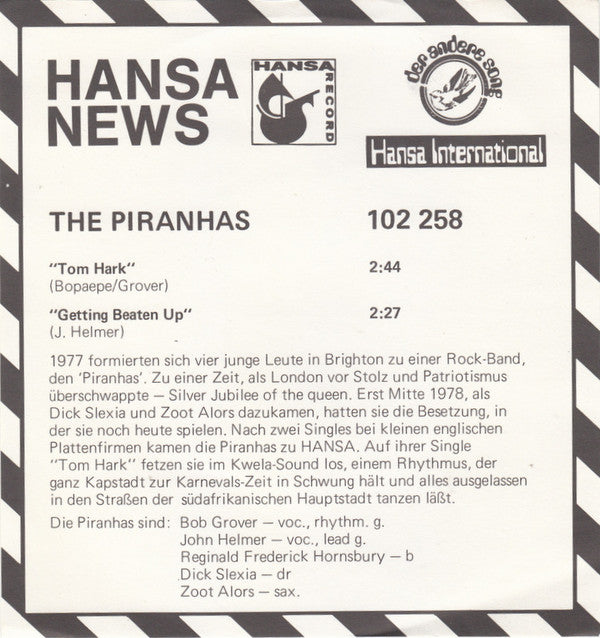 The Piranhas : Tom Hark (7", Single)