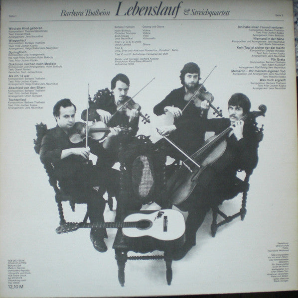 Barbara Thalheim & Streichquartett* : Lebenslauf (LP, Album, Red)