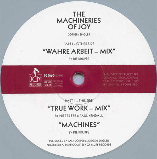 Die Krupps : The Machineries Of Joy (Parts I & II) (12", Gre)