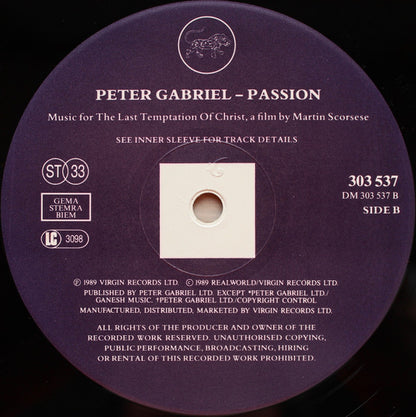 Peter Gabriel : Passion (2xLP, Album)