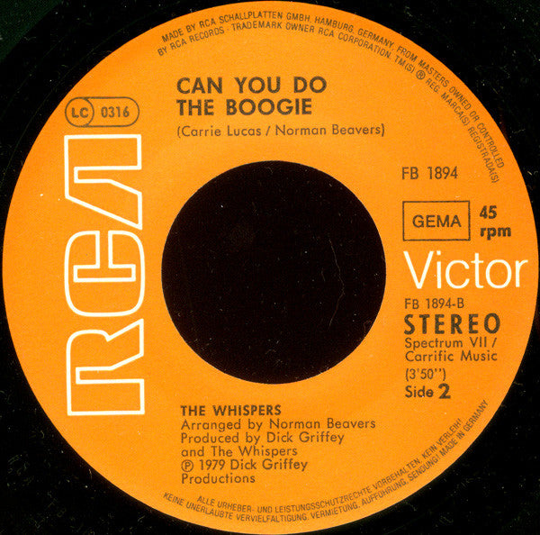 The Whispers : And The Beat Goes On (7", Single)