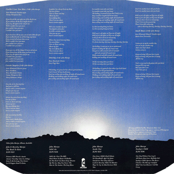 John Martyn : One World (LP, Album, Day)