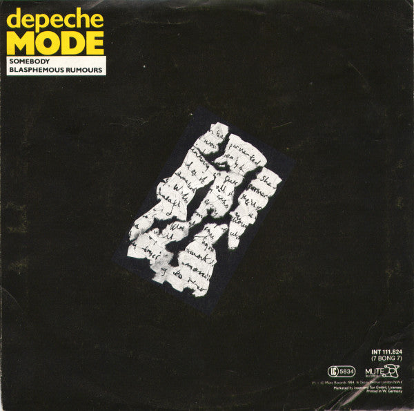 Depeche Mode : Blasphemous Rumours / Somebody (7", Single, Red)