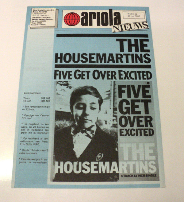 The Housemartins : Five Get Over Excited (7", Single)