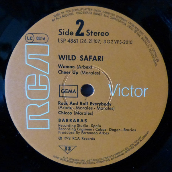 Barrabas : Wild Safari (LP, Album, RE)