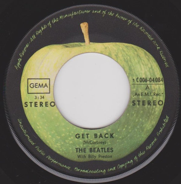 The Beatles With Billy Preston : Get Back / Don't Let Me Down (7", Single)