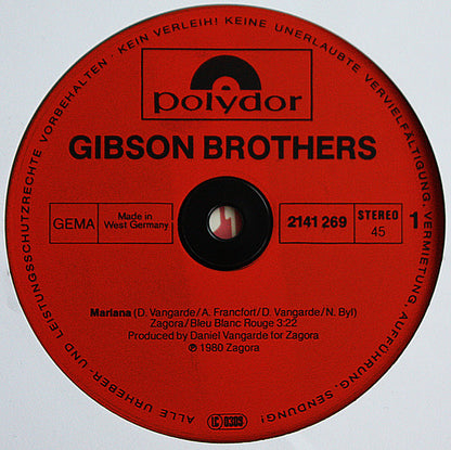 Gibson Brothers : Mariana / All I Ever Want Is You (12", Maxi)