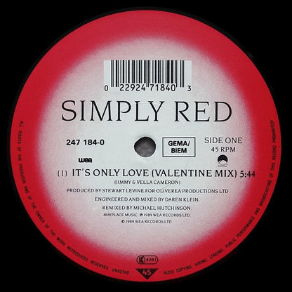 Simply Red : It's Only Love (Valentine Mix)  (12", Single)