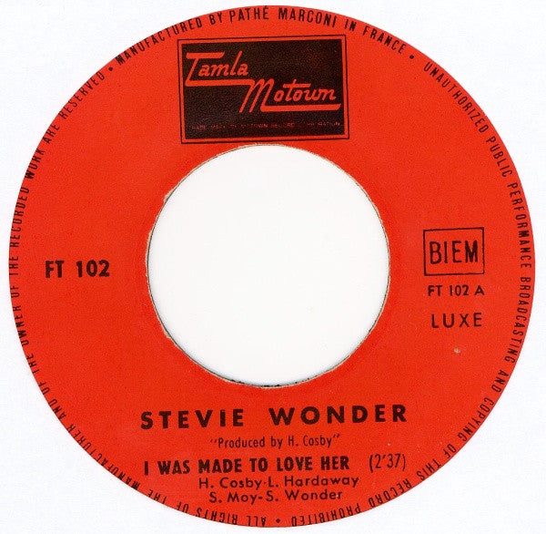 Stevie Wonder : I Was Made To Love Her / Hold Me (7", Single)