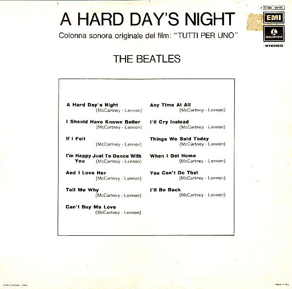 The Beatles : A Hard Day's Night (LP, Album, RE)