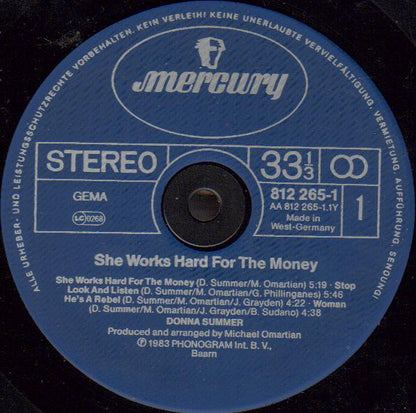 Donna Summer : She Works Hard For The Money (LP, Album)