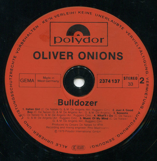 Oliver Onions : Bulldozer (LP, Album)