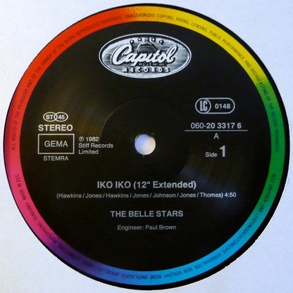 The Belle Stars : Iko Iko (12", Maxi)