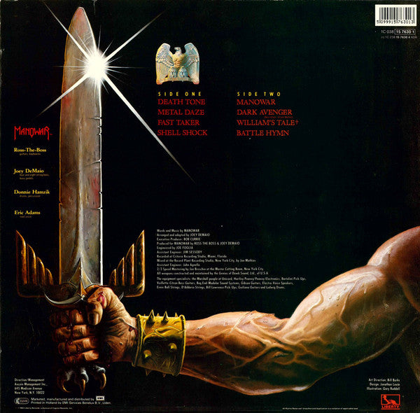 Manowar : Battle Hymns (LP, Album, RE)