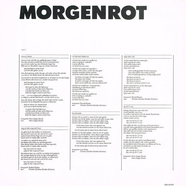 Morgenrot : Morgenrot (LP, Album)