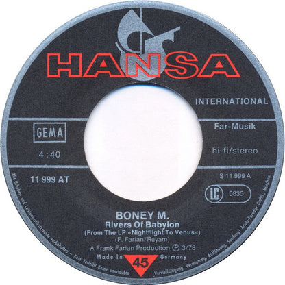 Boney M. : Rivers Of Babylon / Brown Girl In The Ring (7", Single)