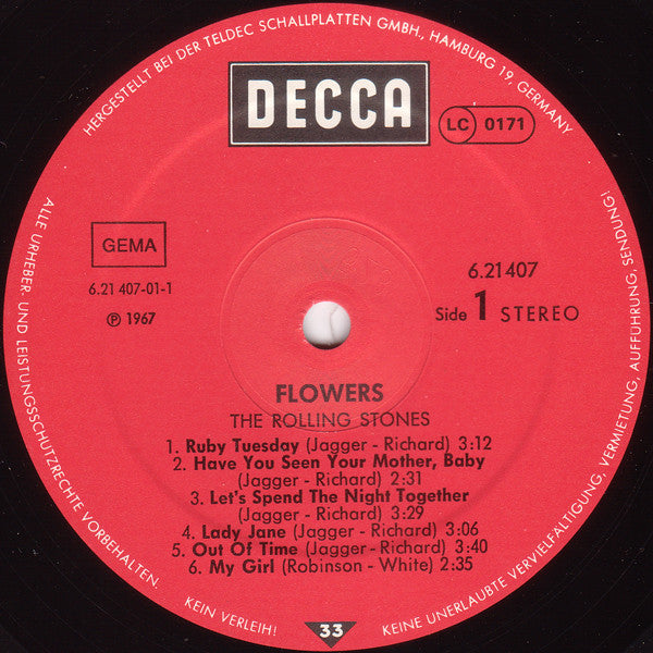 The Rolling Stones : Flowers (LP, Comp, RE)