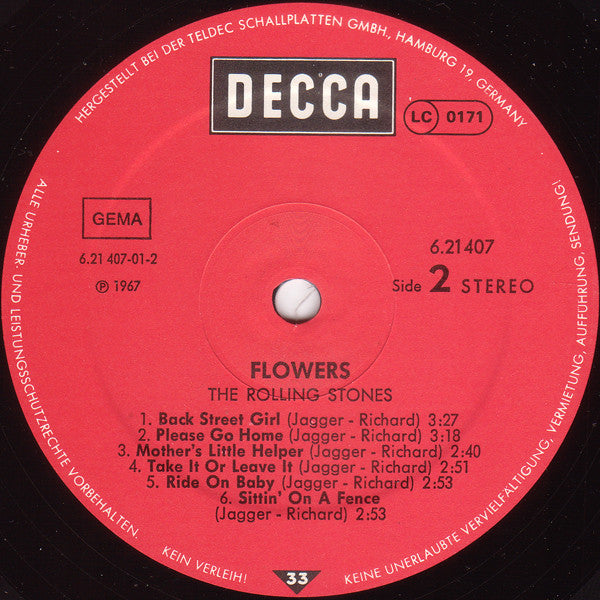 The Rolling Stones : Flowers (LP, Comp, RE)