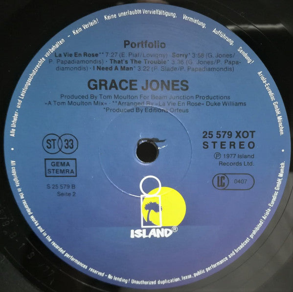 Grace Jones : Portfolio (LP, Album, P/Mixed)