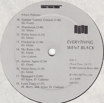 Greg Ginn, Chuck Dukowski, Dez Cadena, Robo (3), Chavo Pederast, Johnny "Bob" Goldstein* : Everything Went Black (2xLP, Comp)