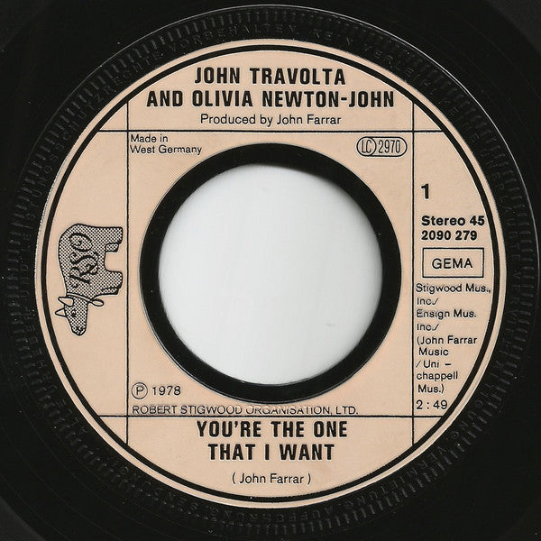 John Travolta, Olivia Newton-John : You're The One That I Want (7", Single)