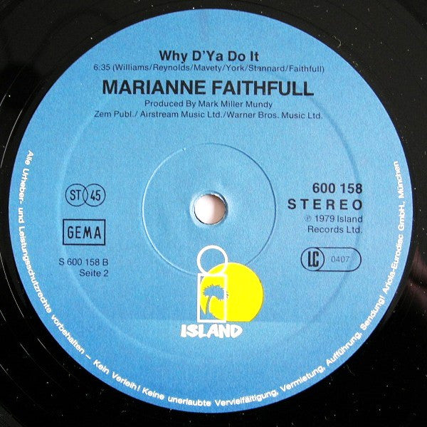 Marianne Faithfull : Broken English (12", Maxi)