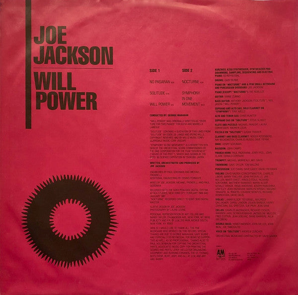 Joe Jackson : Will Power (LP, Album)