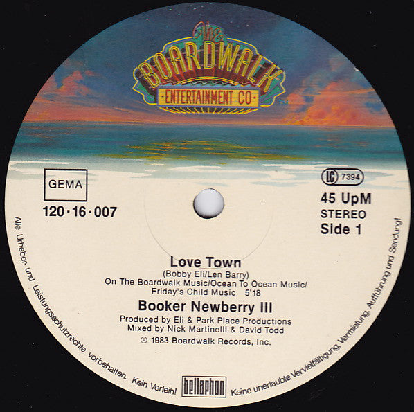 Booker Newberry III : Love Town (Special Remix) (12", Single, Pic)