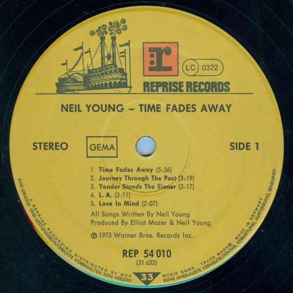 Neil Young : Time Fades Away (LP, Album, RE)