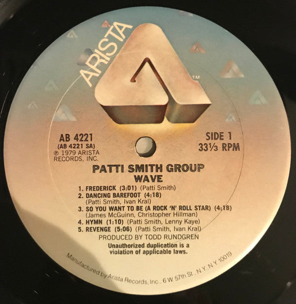 Patti Smith Group : Wave (LP, Album, Pit)