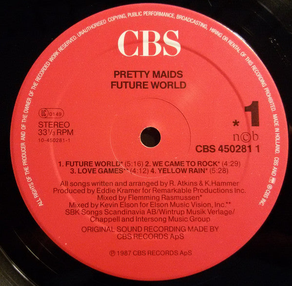 Pretty Maids : Future World (LP, Album, No )