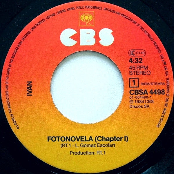 Ivan (4) : Fotonovela (Chapter 1) (7", Single)