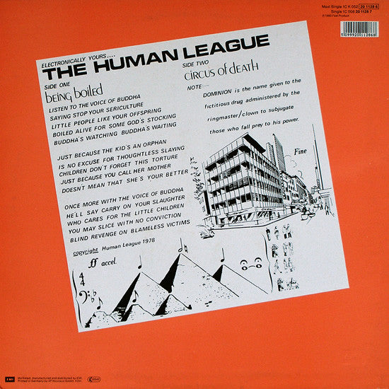 The Human League : Being Boiled / Circus Of Death (12", Maxi, RE)