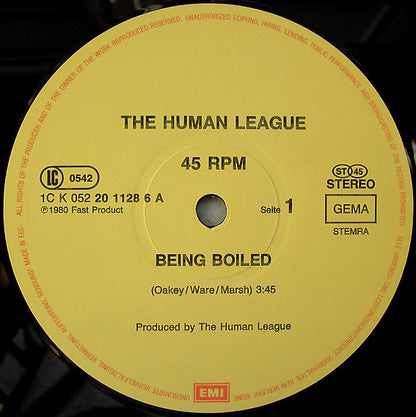 The Human League : Being Boiled / Circus Of Death (12", Maxi, RE)